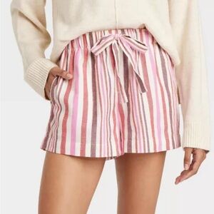 NWT Auden Striped Flannel Shorts Medium